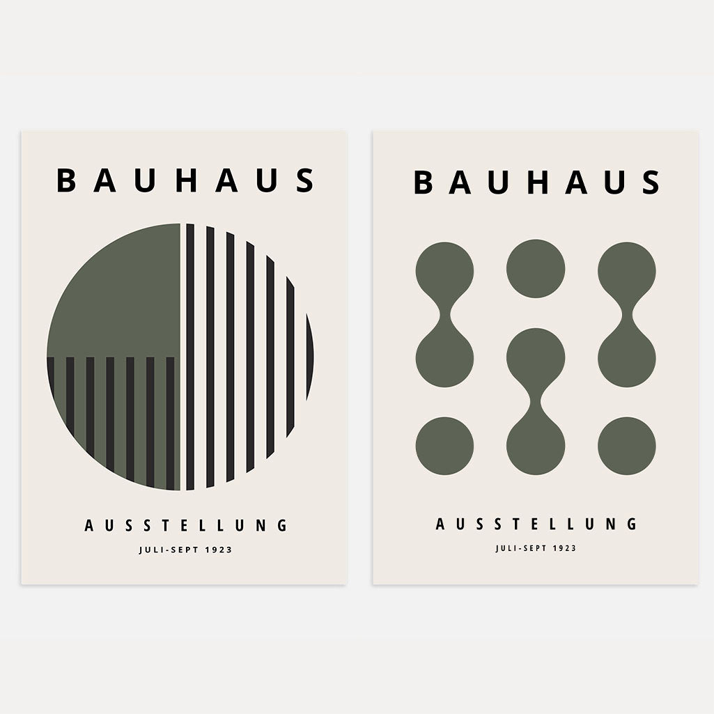 Bauhaus Olive Poster Set of 2