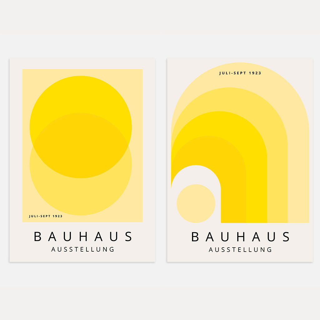 Bauhaus Yellow Poster Set of 2
