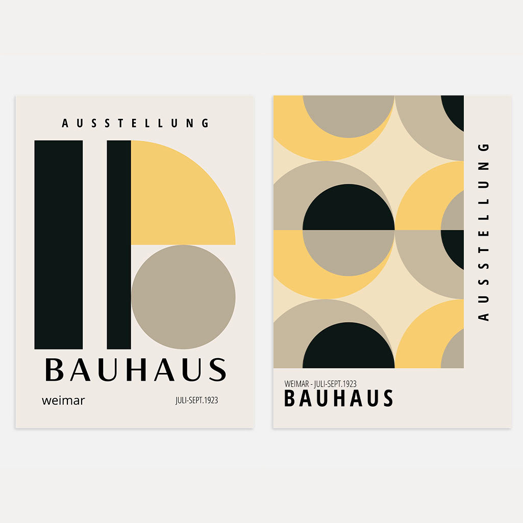 Bauhaus Yellow Beige Set of 2 Posters