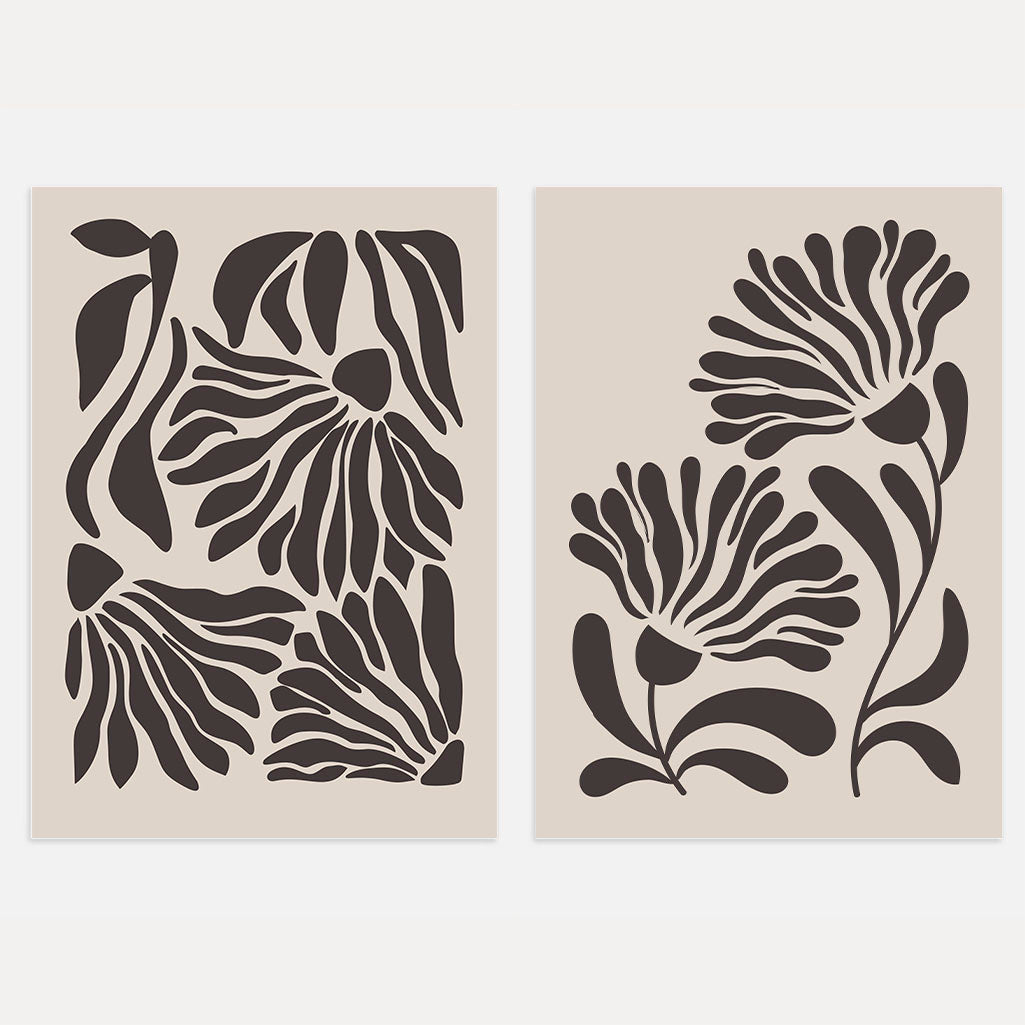 Set of 2 Matisse Floral Silhouettes Posters