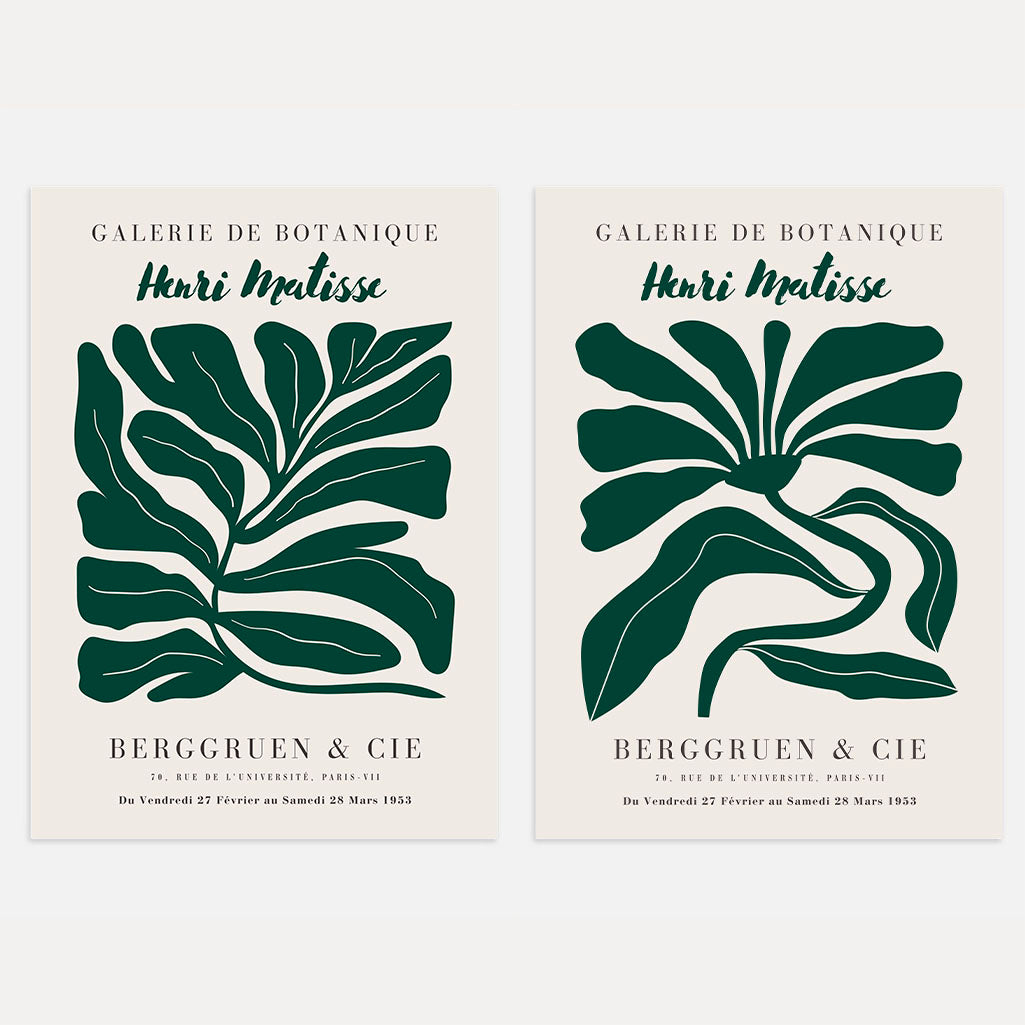 Matisse Botanical Green Forms – Set of 2 Posters