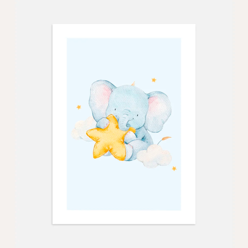Elephant With A Star Poster
