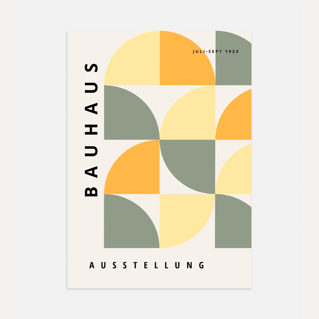 Bauhaus Warm Pastel Geometry Poster