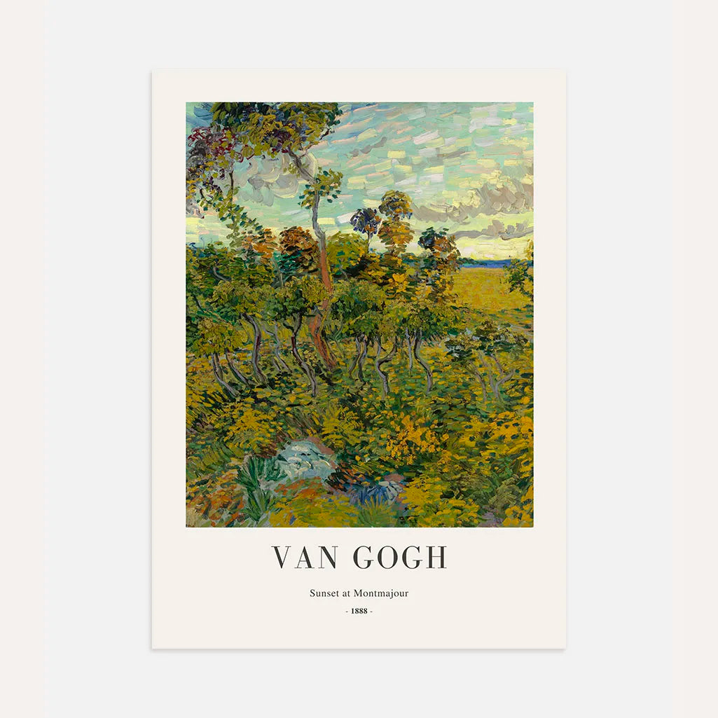 Vincent van Gogh Montmajour Sunset Poster