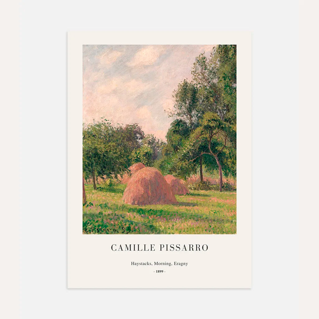 Pissarro Haystacks Morning Eragny Poster