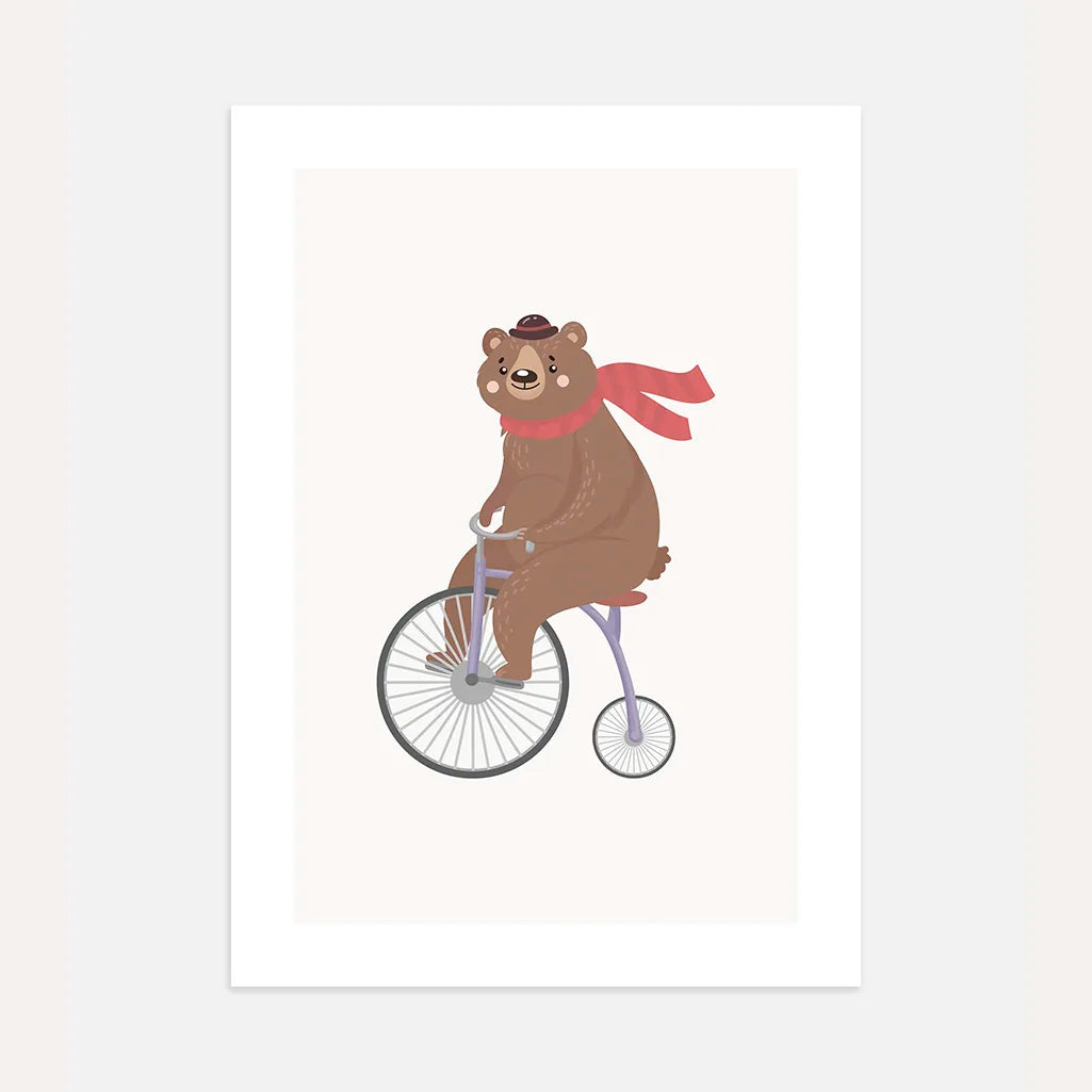 Bear On A Bicycle Poster