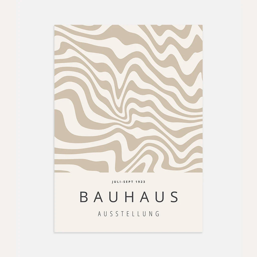 Bauhaus Geometric Waves Poster