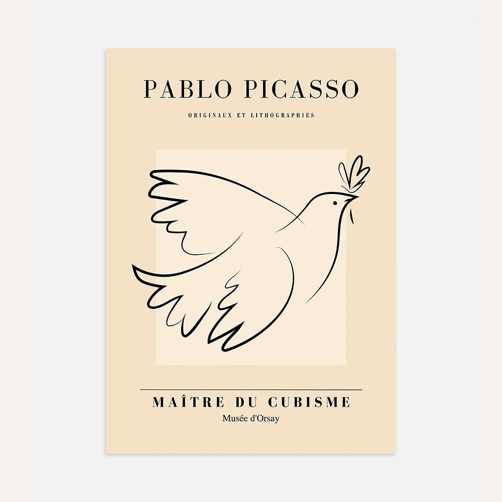 Picasso-Inspired Dove of Peace Poster