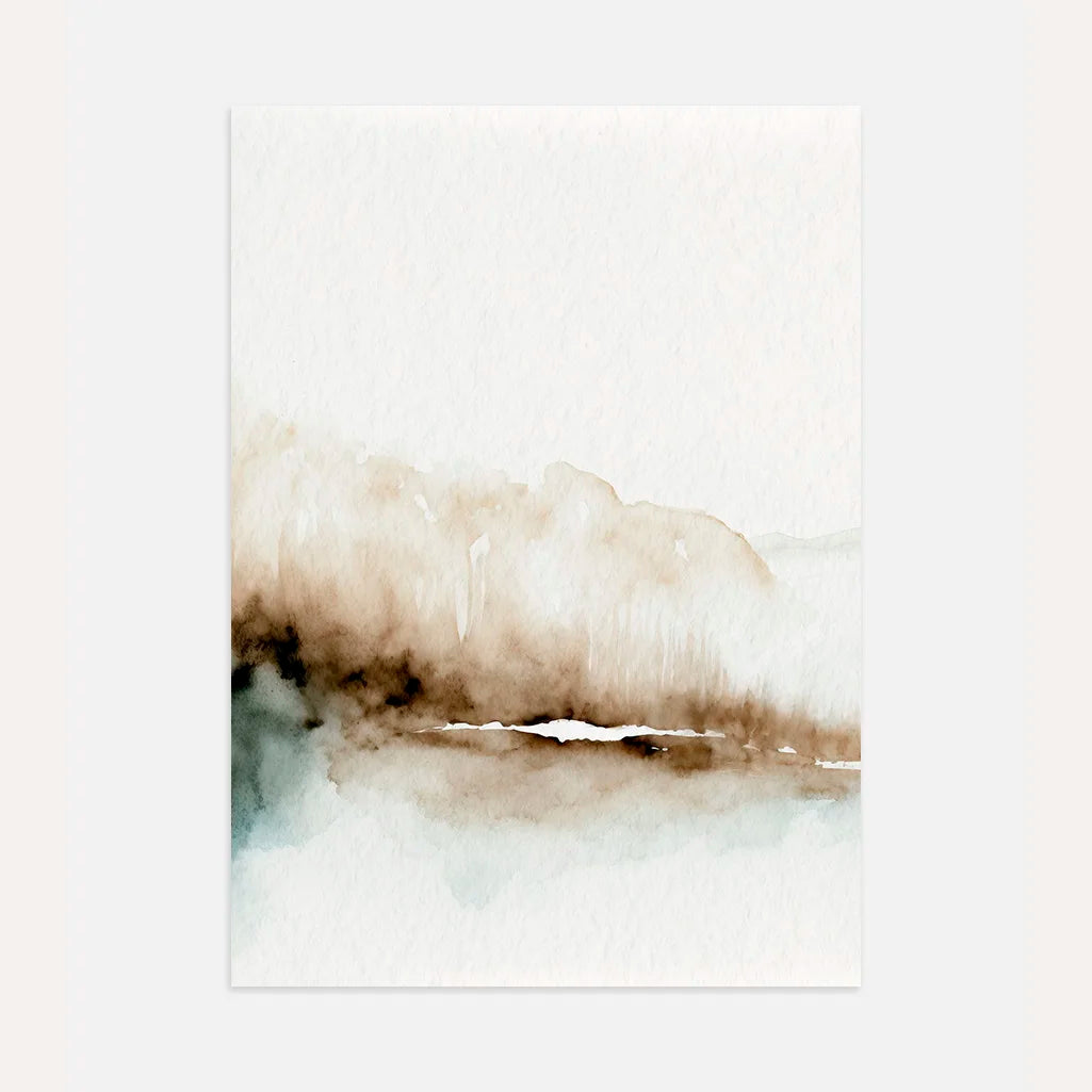 Beige Watercolour Abstract Poster