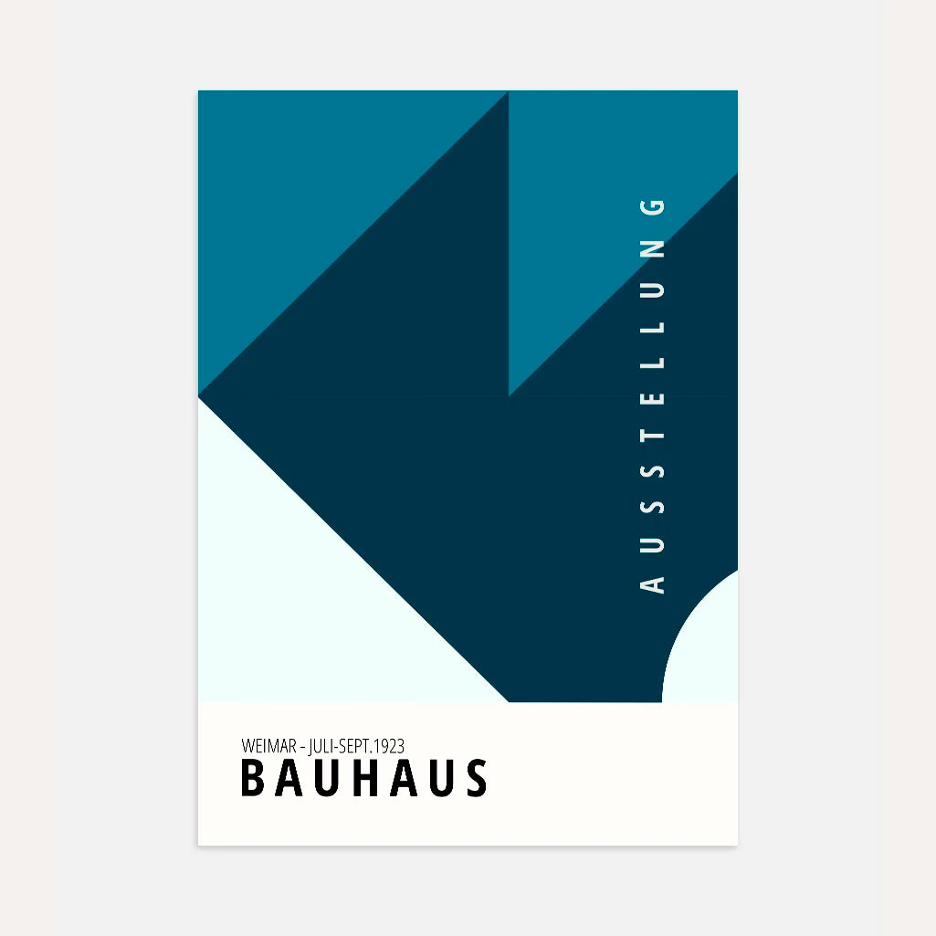Bauhaus Blue Modern Abstraction Poster