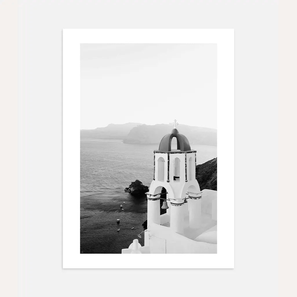 Santorini Bell Tower Poster