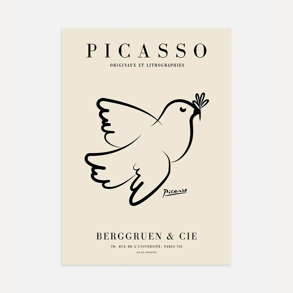 Picasso-Inspired Dove of Hope Poster