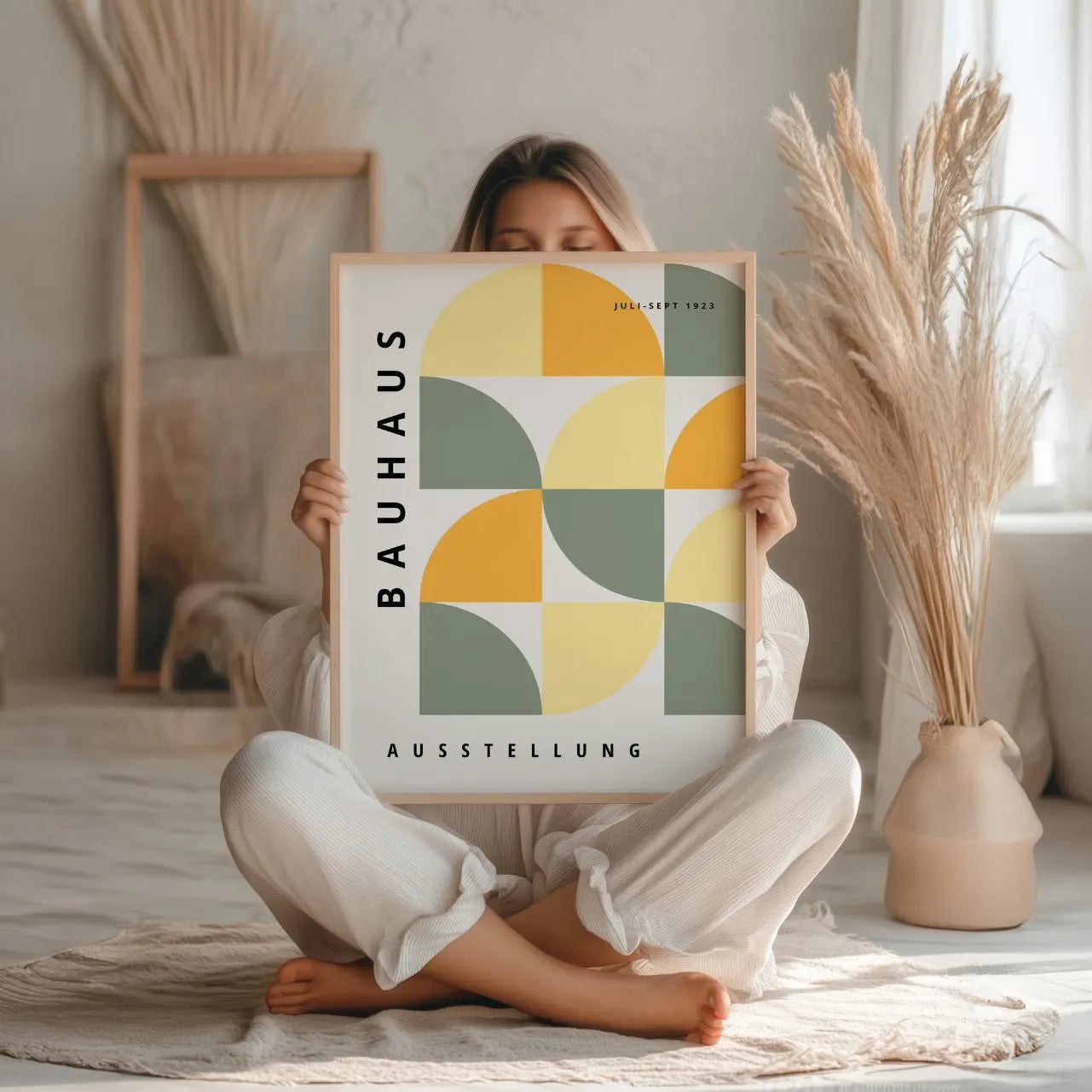 Bauhaus Warm Pastel Geometry Poster