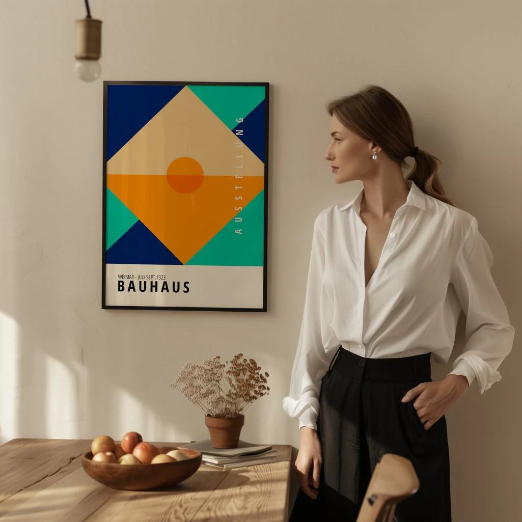 Bauhaus Orange Turquoise Poster