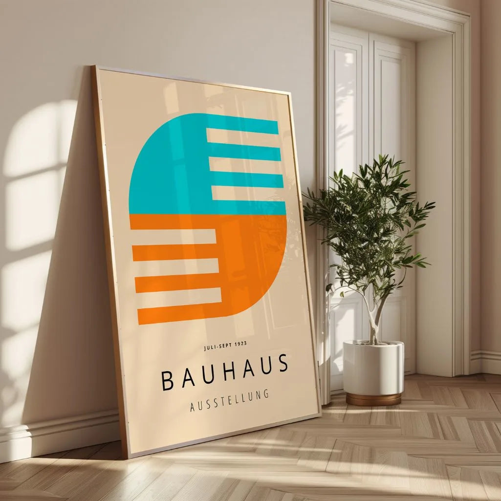 Bauhaus Turquoise & Orange Poster
