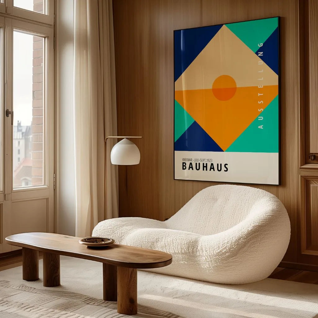 Bauhaus Orange Turquoise Poster
