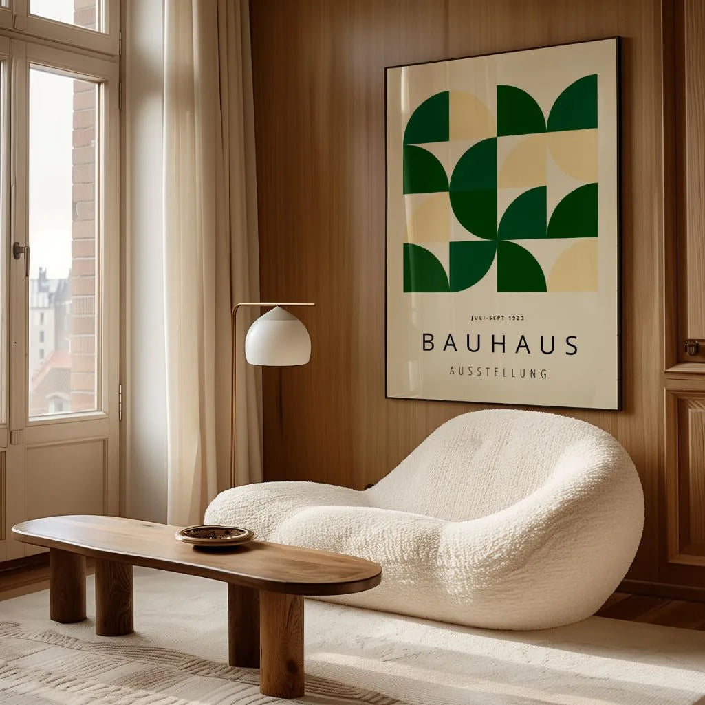 Bauhaus Green Geometry Poster