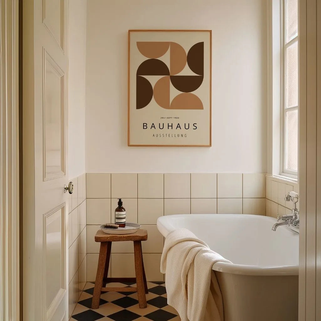 Bauhaus Warm Geometry Poster