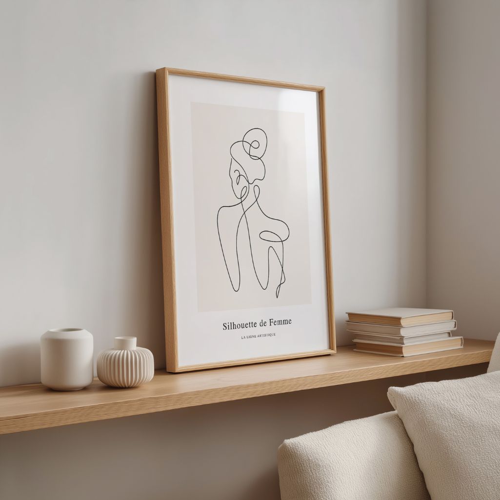 Subtle Woman Female Line Art Poster