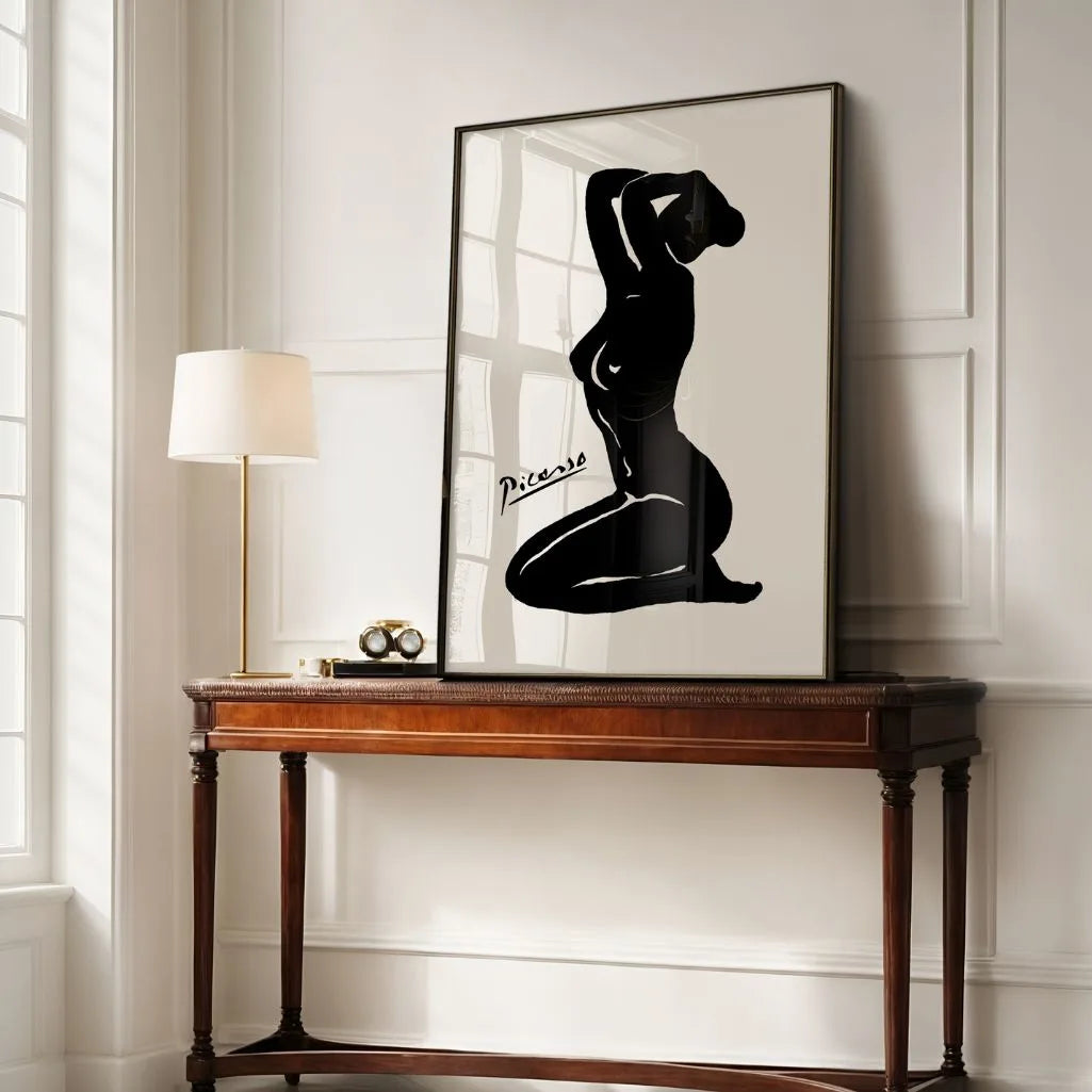 Picasso-Inspired Female Silhouette Poster