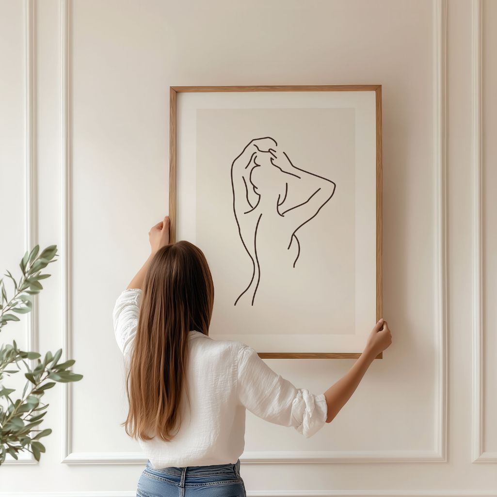 Morning Lightness Female Line Art Poster