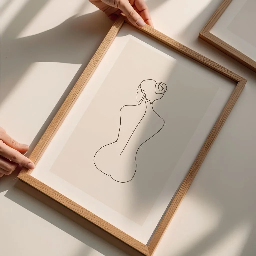 Curve of the Soul Female Line Art Poster