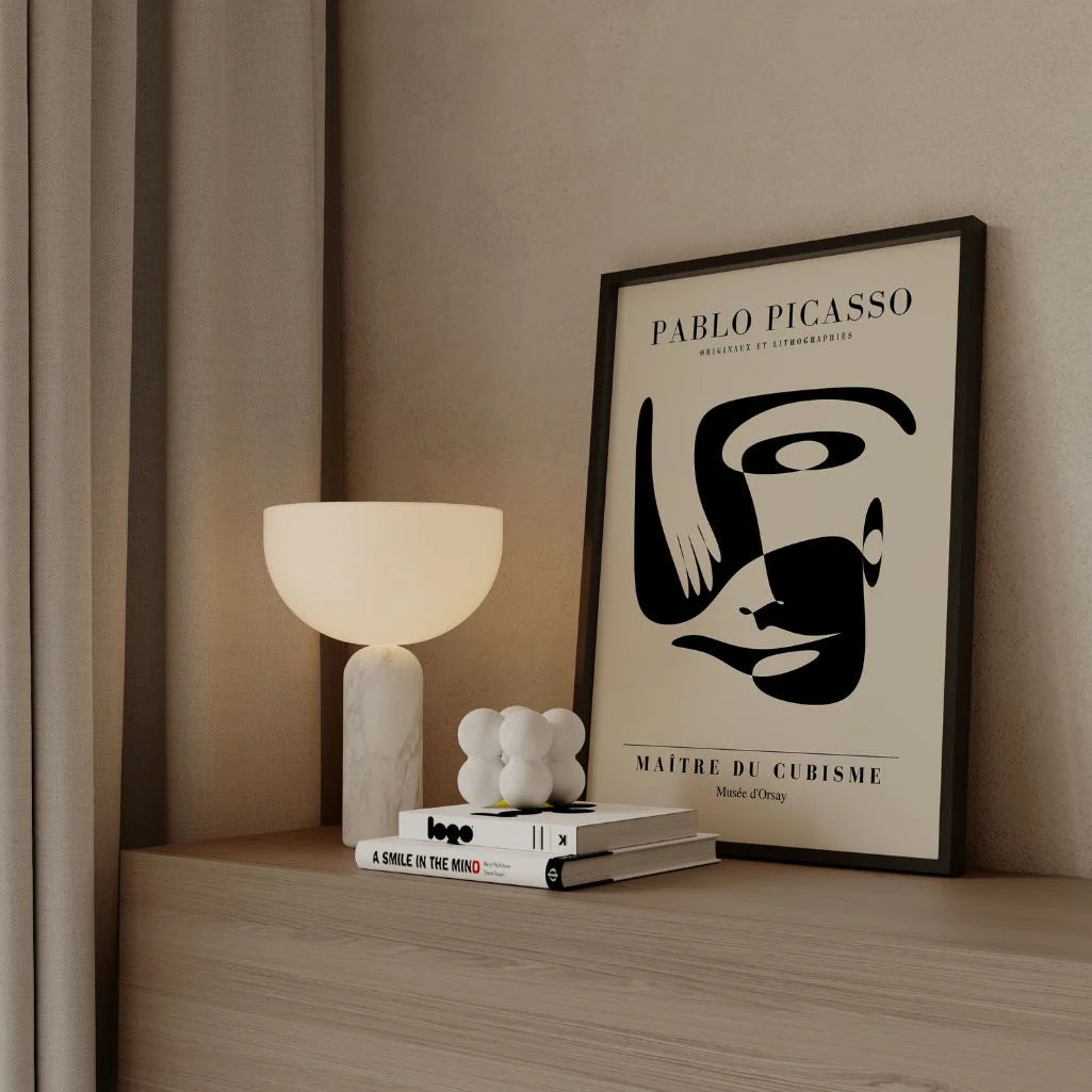 Picasso-Inspired Geometric Abstract Face Poster