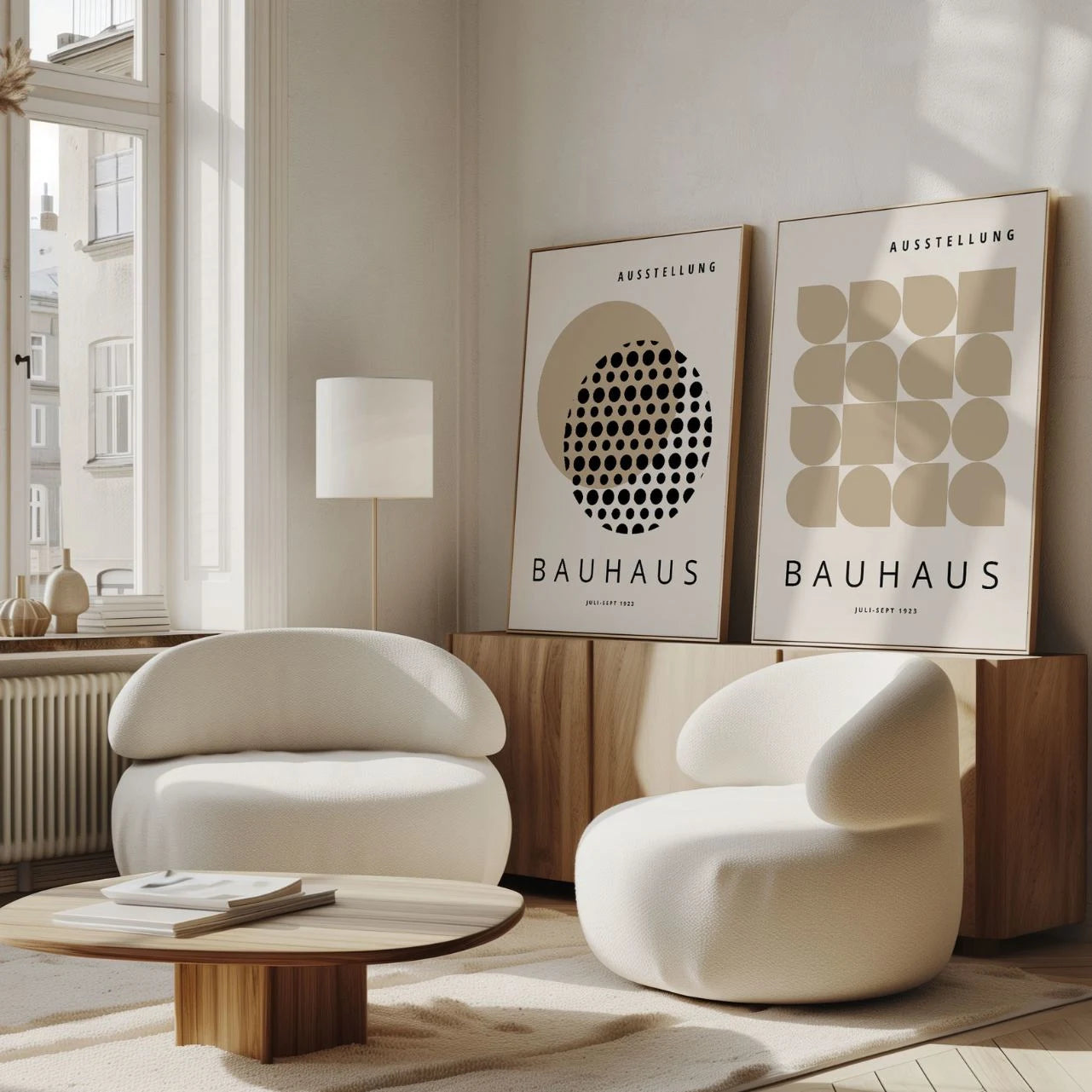 Bauhaus Beige Poster Set of 2