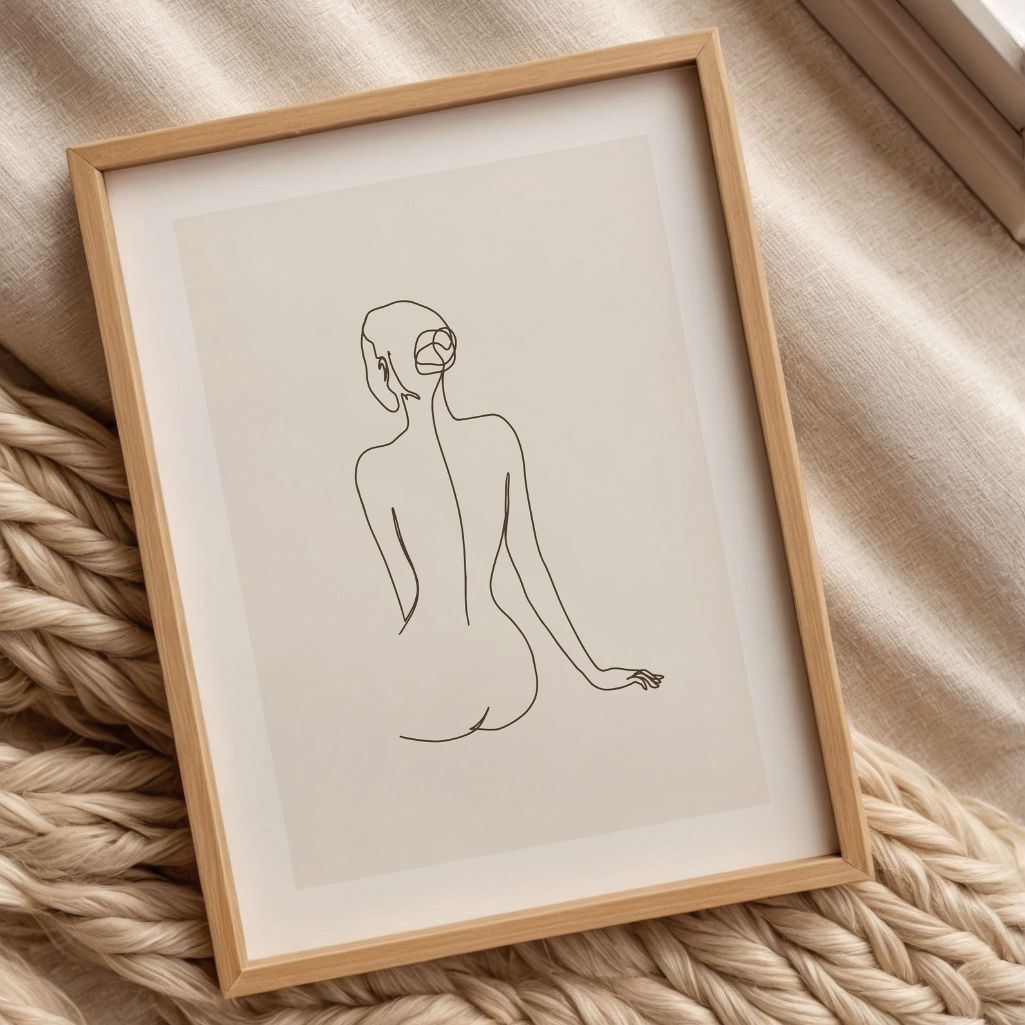 Silhouette Serenity Female Line Art Poster