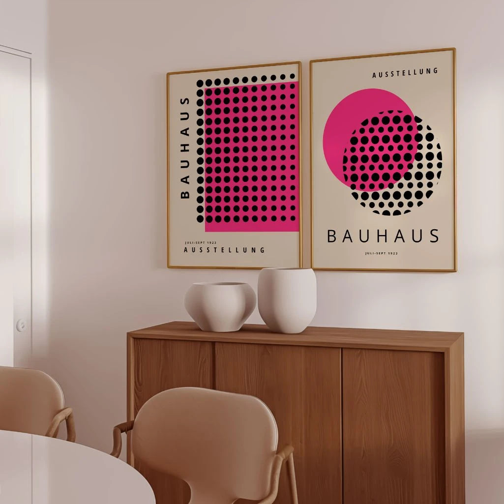 Bauhaus Pink Black Duo Set of 2 Posters