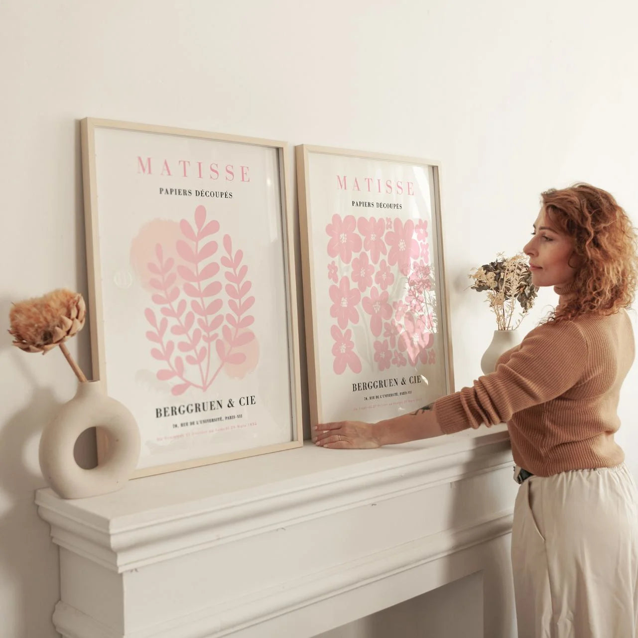 Set of 2 Matisse Pink Floral Compositions Posters