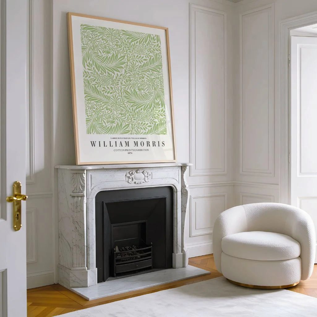 William Morris Larkspur Pastel Green Poster