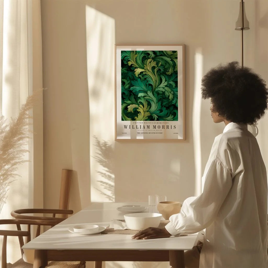 William Morris Green Botanical Ornament Poster