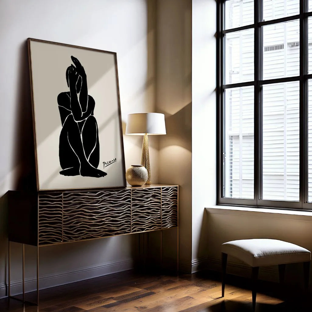 Picasso-Inspired Quiet Figure Poster