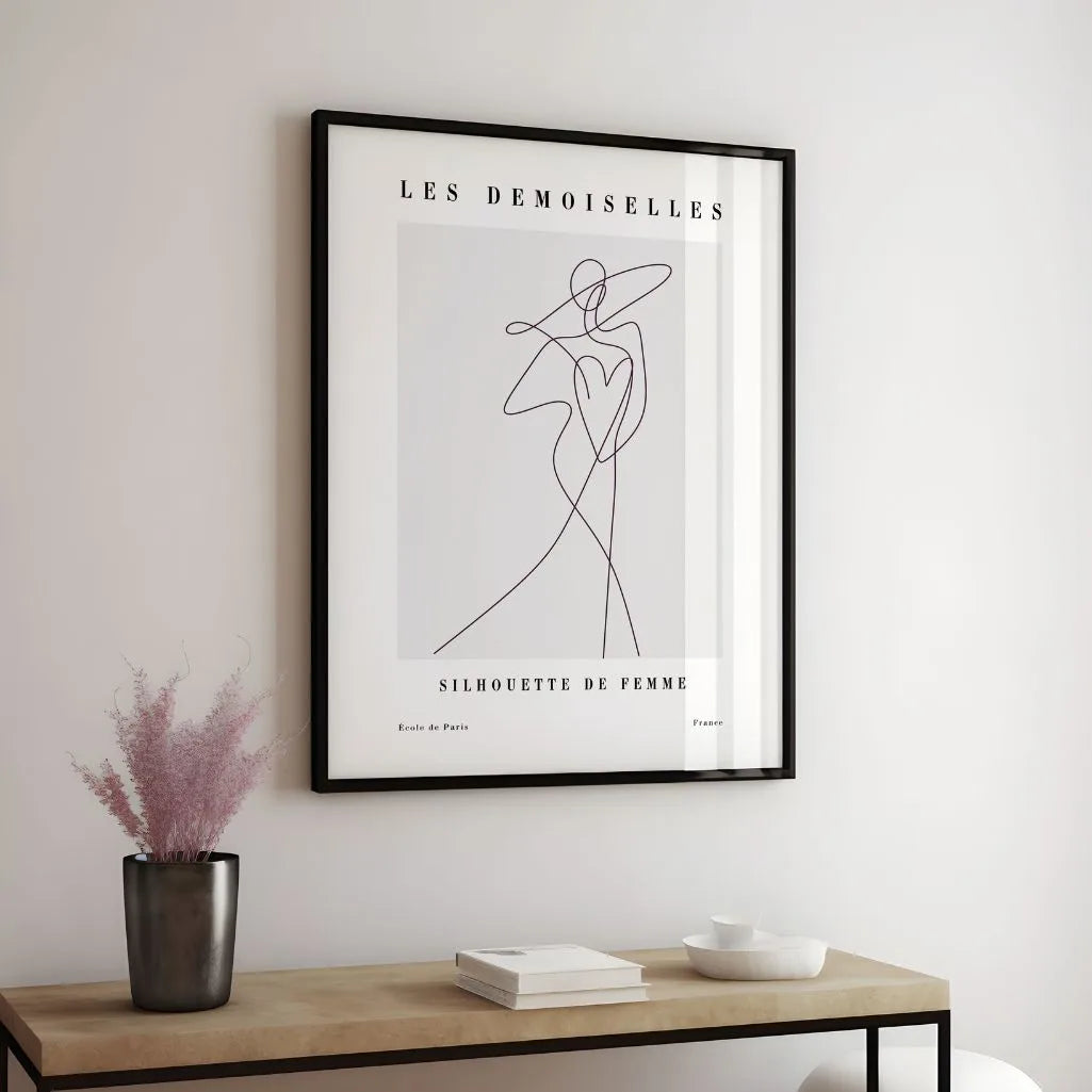 Line Art Dancing Figure Poster