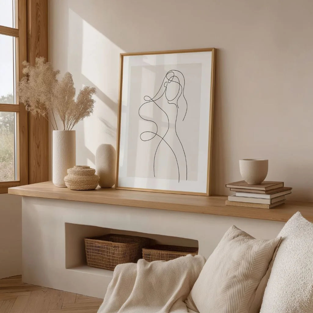 Dance of Feminine Lines Line Art Poster