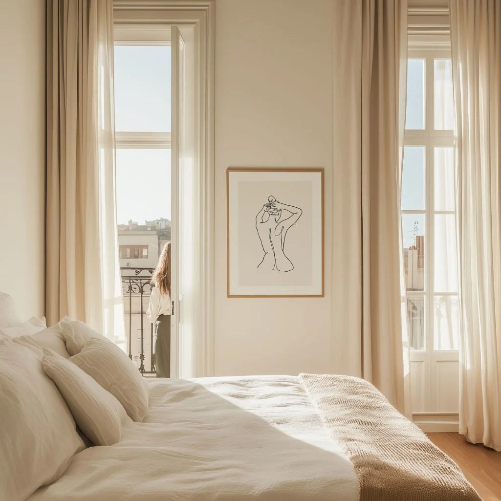 Subtle Female Body Line Art Poster