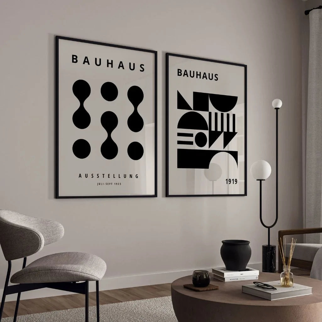Bauhaus Yellow Black Set of 2 Posters