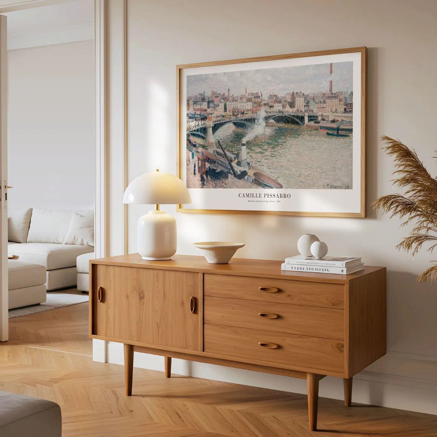 Pissarro Rouen Seine Overcast Morning Poster