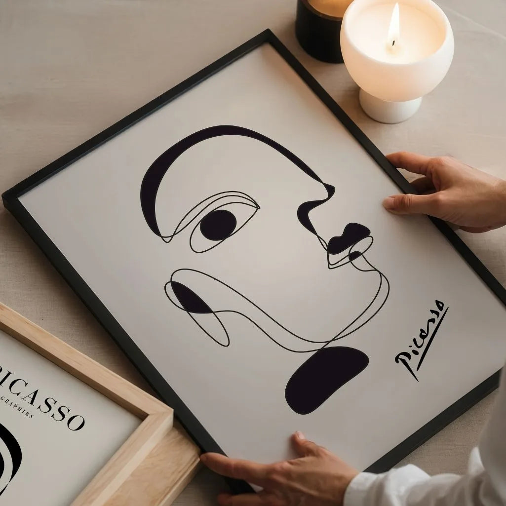 Picasso-Inspired One Line Portrait Poster