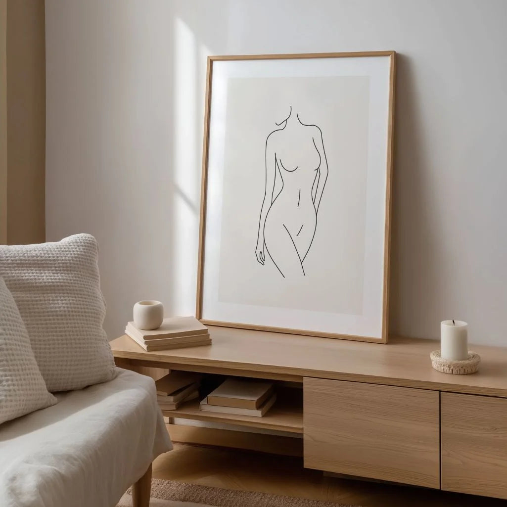 Feminine Line of Elegance Line Art Poster