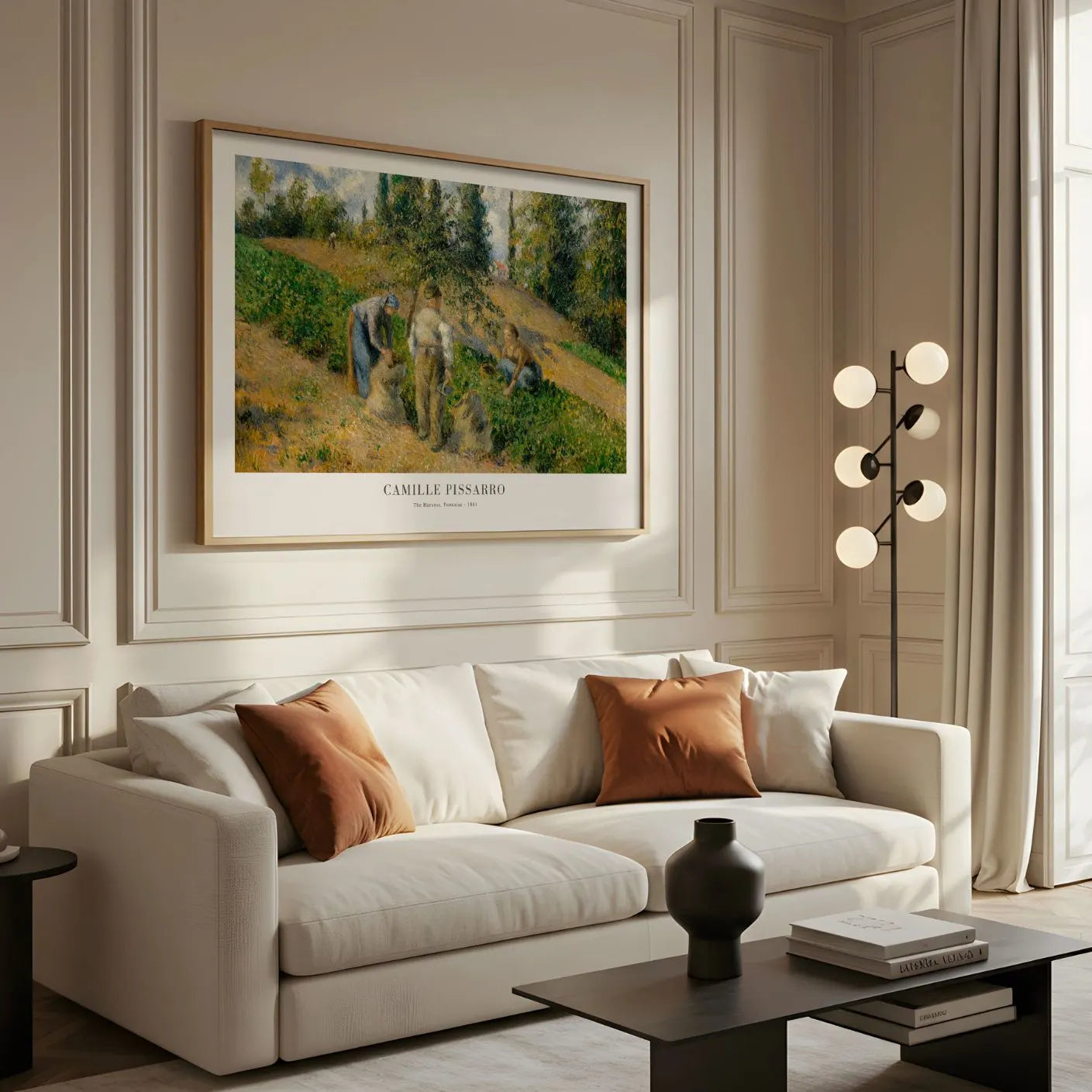 Pissarro Pontoise Harvest Scene Poster