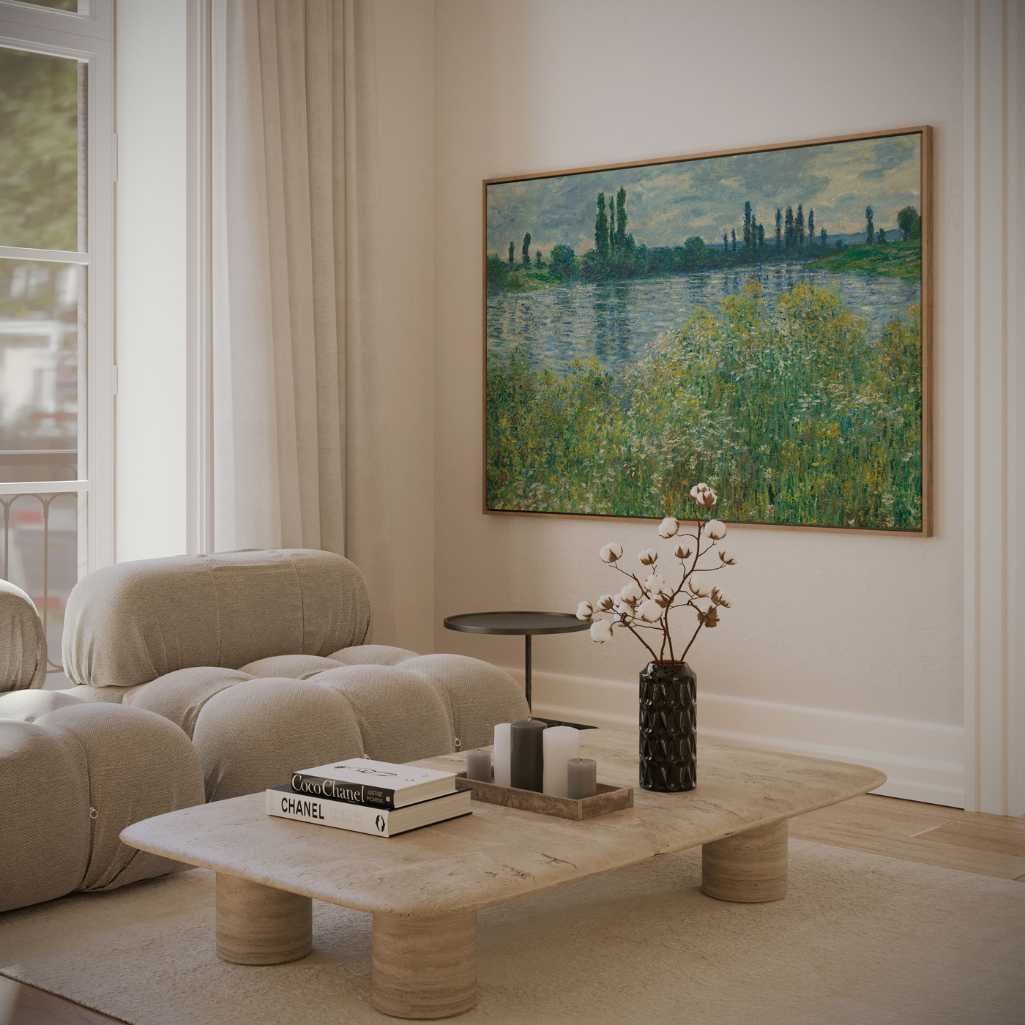 Framed Canvas Print Banks of the Seine