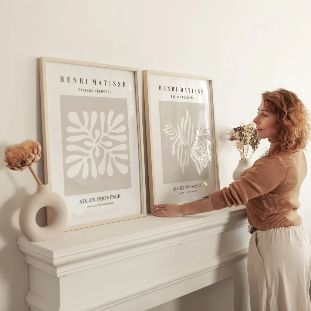 Matisse Beige Organic Forms Poster Set of 2