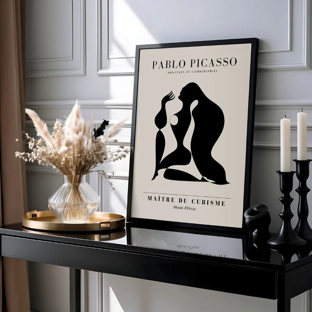 Picasso-Inspired Black Form Poster