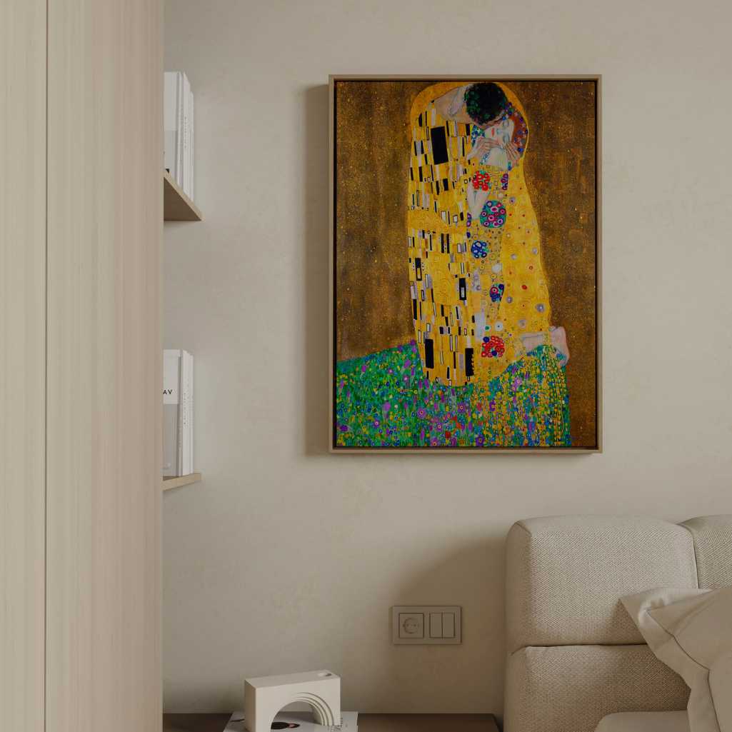 Framed Canvas Print Klimt The Kiss
