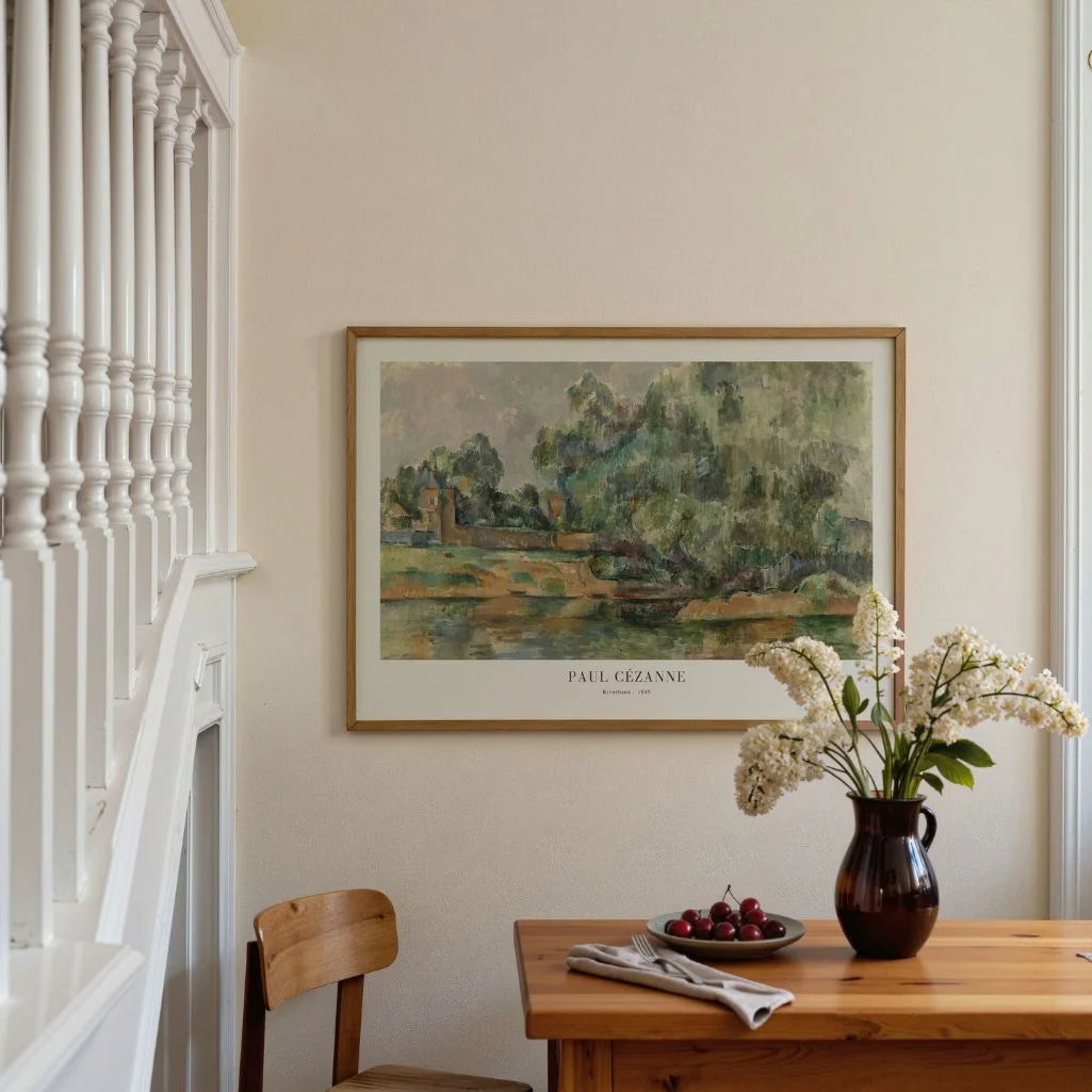 Cézanne Riverbank Landscape Poster