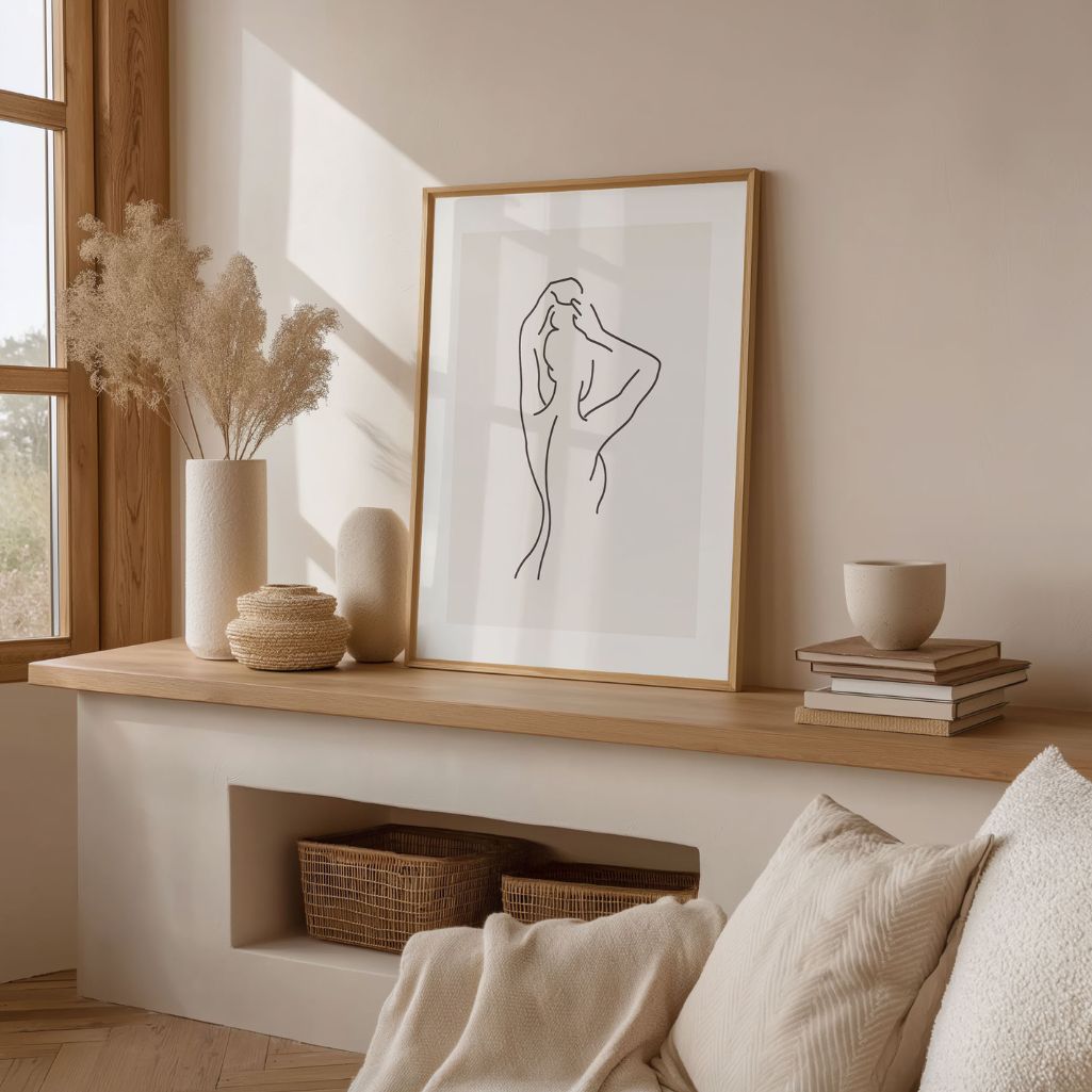 Morning Lightness Female Line Art Poster