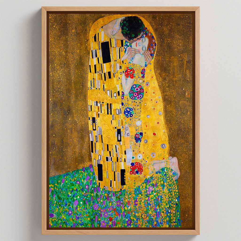 Framed Canvas Print Klimt The Kiss