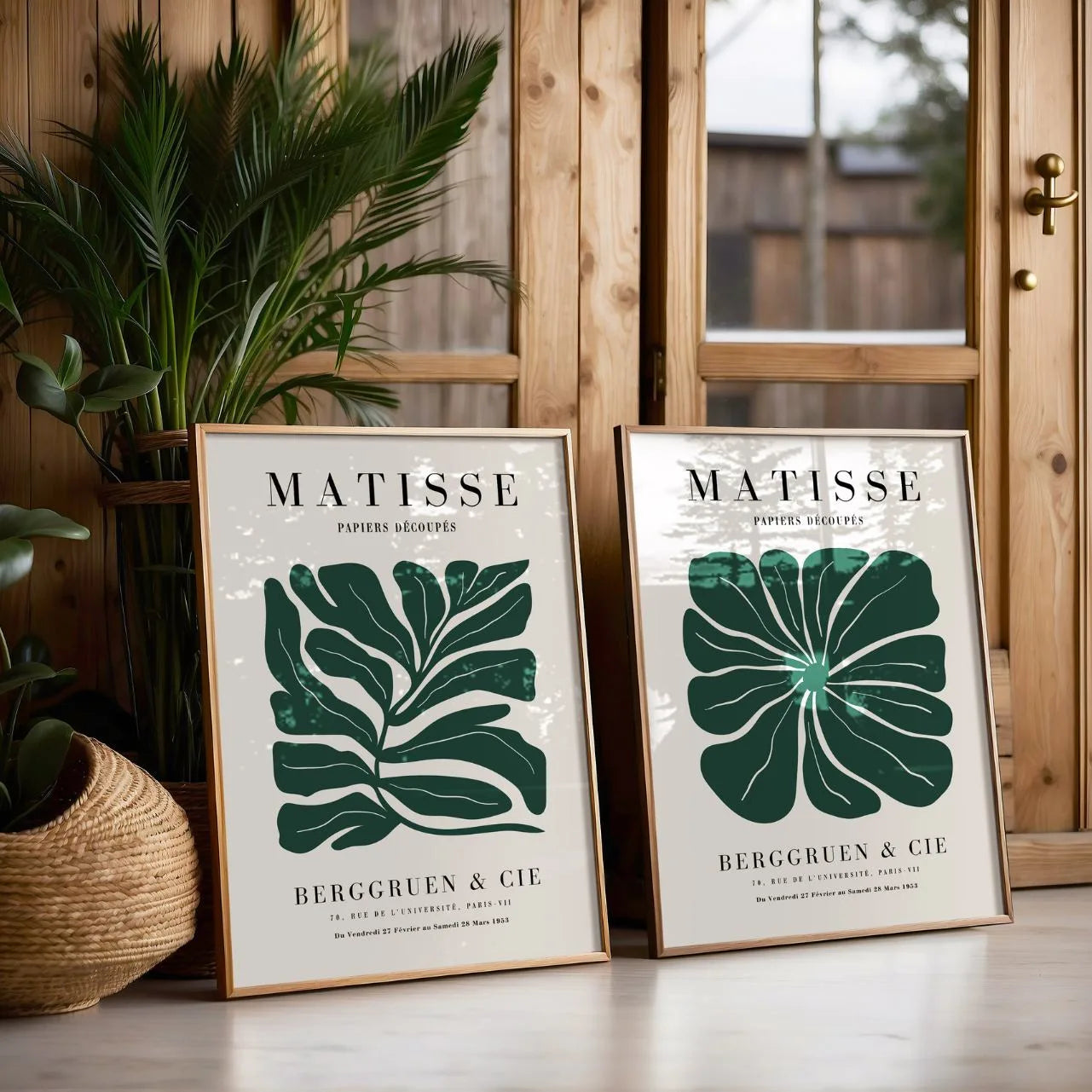 Set of 2 Matisse Green Botanical Compositions Posters